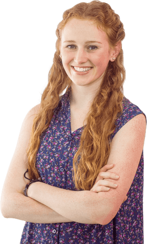 Smiling Successful Businesswoman on Transparent Background