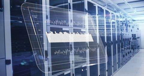 Data processing interface with digital analysis in server room