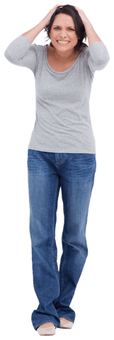 Angry Caucasian Woman Touching Her Head Expression Transparent