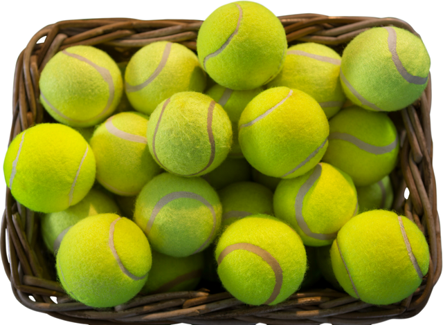 Close-Up of Tennis Balls in a Transparent Basket - Download Free Stock Videos Pikwizard.com