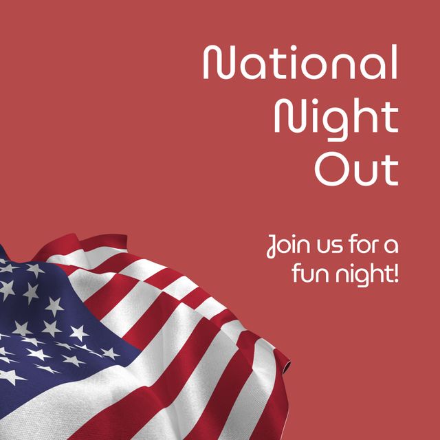 National Night Out Celebration with American Flag and Text - Download Free Stock Templates Pikwizard.com