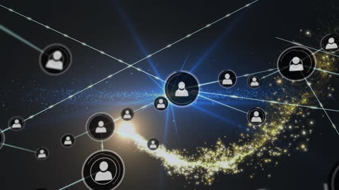 Networking Connections with Digital Interface and Glowing Lights