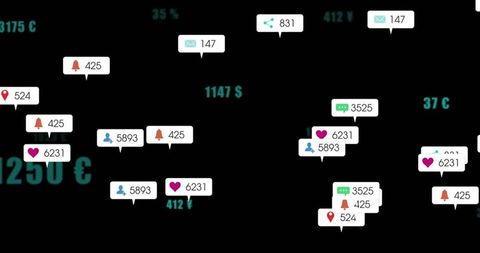 Digital Activity Analytics with Diverse Social Icons and Metrics