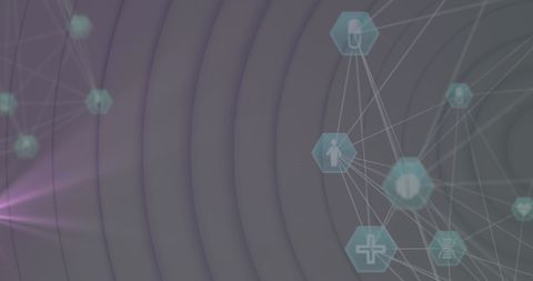 Digital Medical Network with Pictograms on Gradient Background - Download Free Stock Images Pikwizard.com