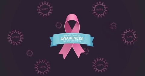 Breast Cancer Awareness Campaign Banner with Pink Ribbon