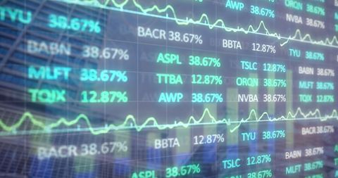financial data processing with cityscape overlay - Download Free Stock Images Pikwizard.com