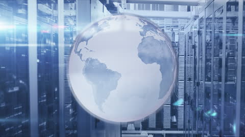 Dynamic Globe Hologram and Server Room Interaction