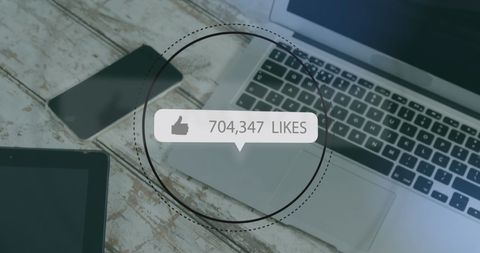 Social Media Engagement Over Technology Workspace