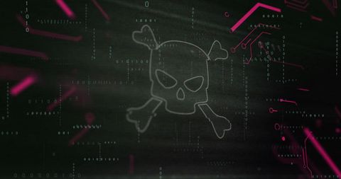 Digital Skull Symbol with Binary Code Background - Download Free Stock Images Pikwizard.com