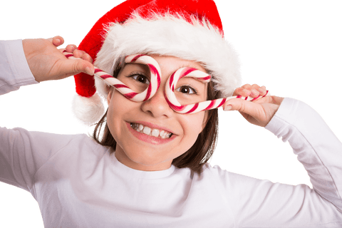 festive girl with candy cane glasses and santa hat transparent - Download Free Stock Videos Pikwizard.com