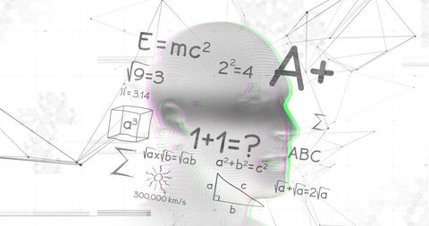Innovative digital brain visualizing mathematical concepts