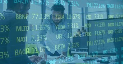 Businessman Collaborating in Modern Office Environment