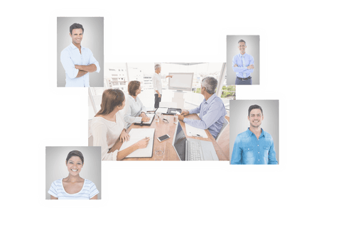 Transparent Collage of Diverse Business Professionals Interacting - Download Free Stock Videos Pikwizard.com