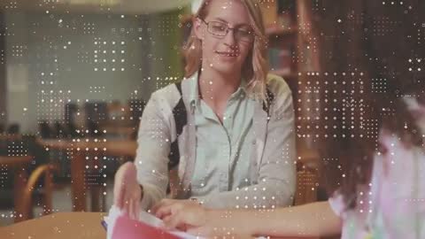 Tutor Mentoring Student in Library with Interactive Text Visualization