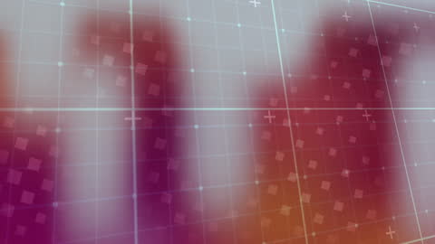 Abstract Digital Interface with Red and Orange Light Patterns