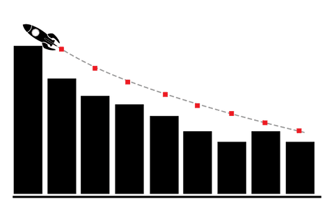 business success chart with rocket on transparent background - Download Free Stock Videos Pikwizard.com