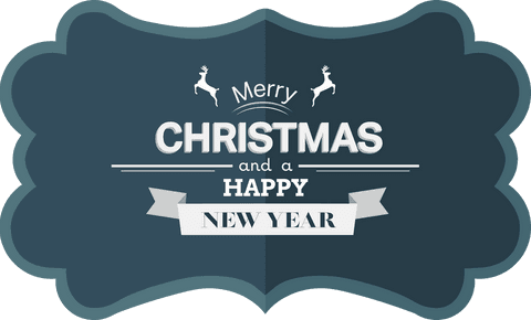 Elegant Transparent Banner Merry Christmas and Happy New Year Design