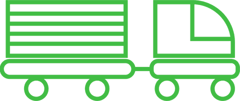 Green Truck Vector Illustration on Transparent Background