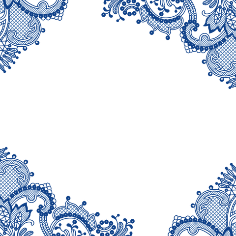 elegant blue paisley and lace border on transparent background - Download Free Stock Videos Pikwizard.com