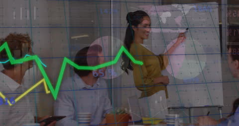 Business Team Analyzing Financial Analytics Data