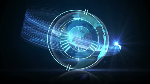 Digital Globe Overlay with Dynamic Tech Network