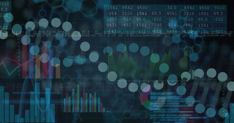 Digital DNA Helix Overlaid on Data Dashboard Visualizing Analytics and Genetic Patterns