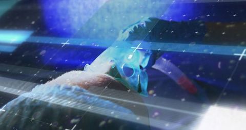 Medical Data Overlay on Patient with Oxygen Mask