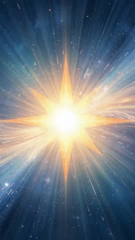 Emerging Stellar Explosion Sending Radiant Beams Through Deep Space Vertical Video