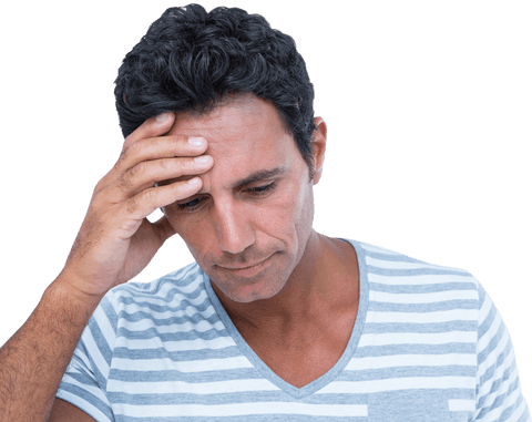 upset man with hand on forehead isolated on transparent background - Download Free Stock Videos Pikwizard.com
