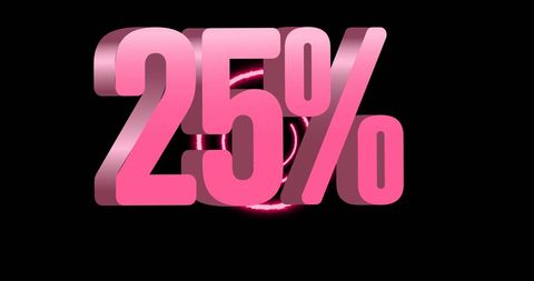 Bright Pink 25 Percent with Neon Circles on Black Background - Download Free Stock Images Pikwizard.com