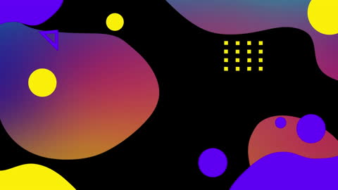 Vibrant Abstract Animation with Shapes on Colorful Background