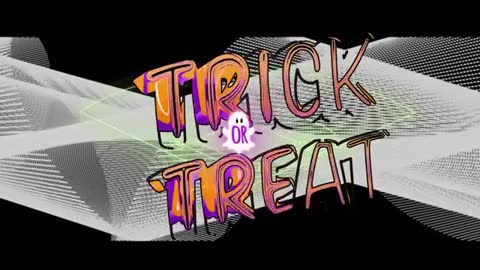 Colorful Trick or Treat Greeting with Ghost and Abstract Background