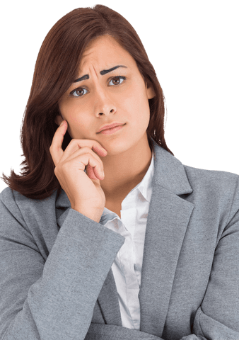 confused businesswoman in suit on transparent background - Download Free Stock Videos Pikwizard.com