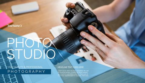Professional Photography Service with DSLR Camera in Hands - Download Free Stock Templates Pikwizard.com