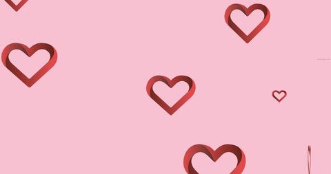 Falling Heart Outlines on Pink Background Signifying Love - Download Free Stock Images Pikwizard.com