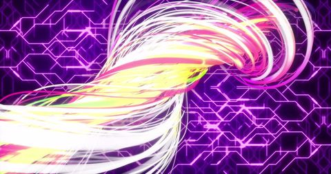 Digital network layers with abstract motion and bright colors