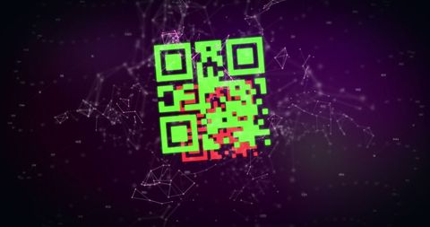 Glowing QR Code with Digital Data Network Background - Download Free Stock Images Pikwizard.com