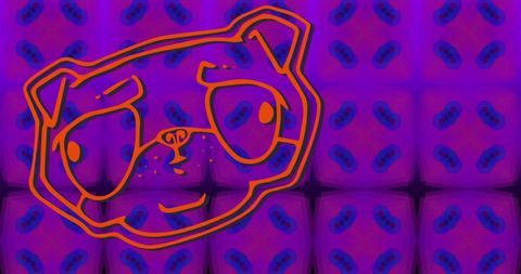Vibrant Puppy Icon Over Abstract Geometric Pattern - Download Free Stock Images Pikwizard.com