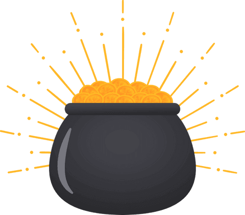 glowing cauldron of gold coins on transparent background - Download Free Stock Videos Pikwizard.com