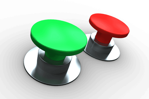 red and green transparent push buttons 3d illustration - Download Free Stock Videos Pikwizard.com