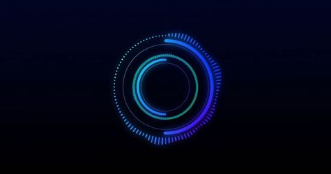 Blue Sci-Fi Circular Progression Rings on Black Background - Download Free Stock Images Pikwizard.com