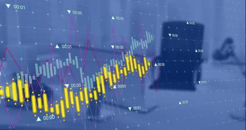 Financial Data Processing Animation in Modern Workplace
