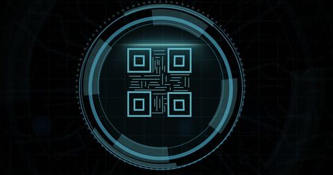 Futuristic QR Code Scan Interface on Digital Display - Download Free Stock Images Pikwizard.com