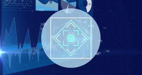 Futuristic Digital Interface with Science and Data Graph