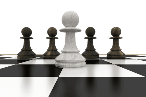 transparent white pawn leading front of black pawns on chessboard - Download Free Stock Videos Pikwizard.com
