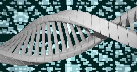 3D DNA Helix in Digital Cyberspace Abstract Background