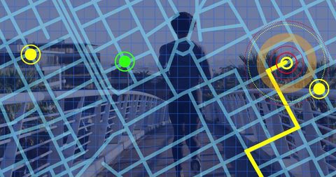 fitness and navigation: runner with gps track visualization - Download Free Stock Images Pikwizard.com