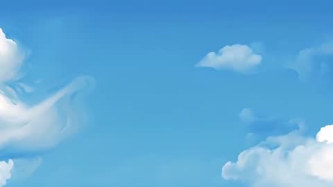 Peaceful Clouds Gently Floating Through Clear Blue Sky