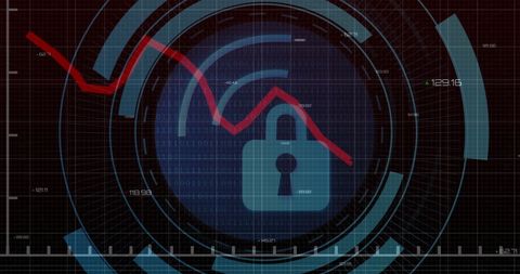 Cybersecurity Concept with Lock and Digital Data - Download Free Stock Images Pikwizard.com