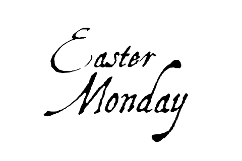 Elegant easter monday text on transparent background